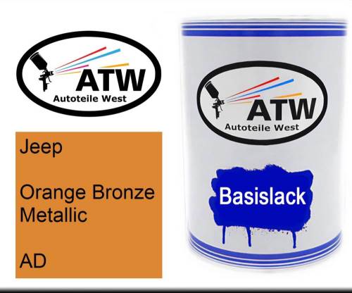 Jeep, Orange Bronze Metallic, AD: 500ml Lackdose, von ATW Autoteile West.